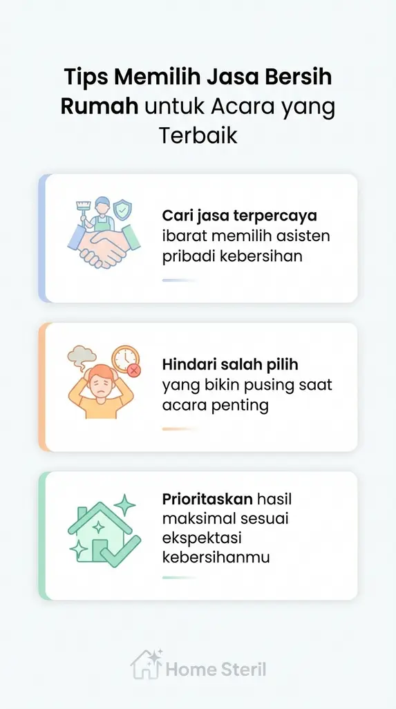Tips Memilih Jasa Bersih Rumah untuk Acara yang Terbaik