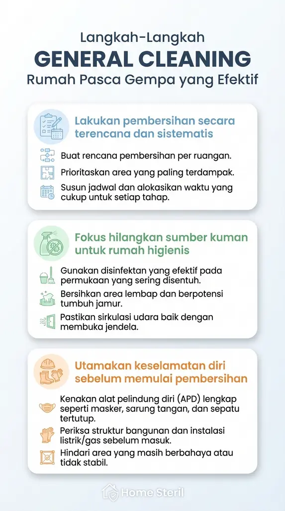 Langkah-Langkah GENERAL CLEANING Rumah Pasca Gempa yang Efektif