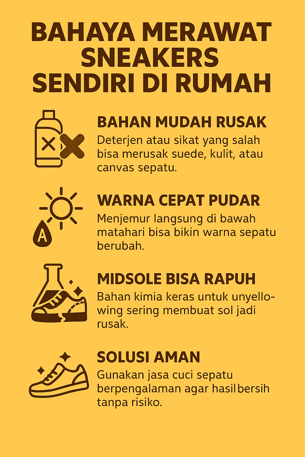 Bahaya Merawat Sepatu Sneakers Sendiri di Rumah