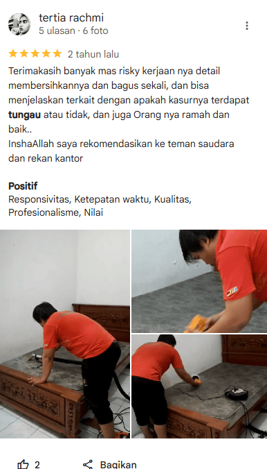Testimoni Pelanggan Menggunakan Jasa Vakuum Tungau Home Steril