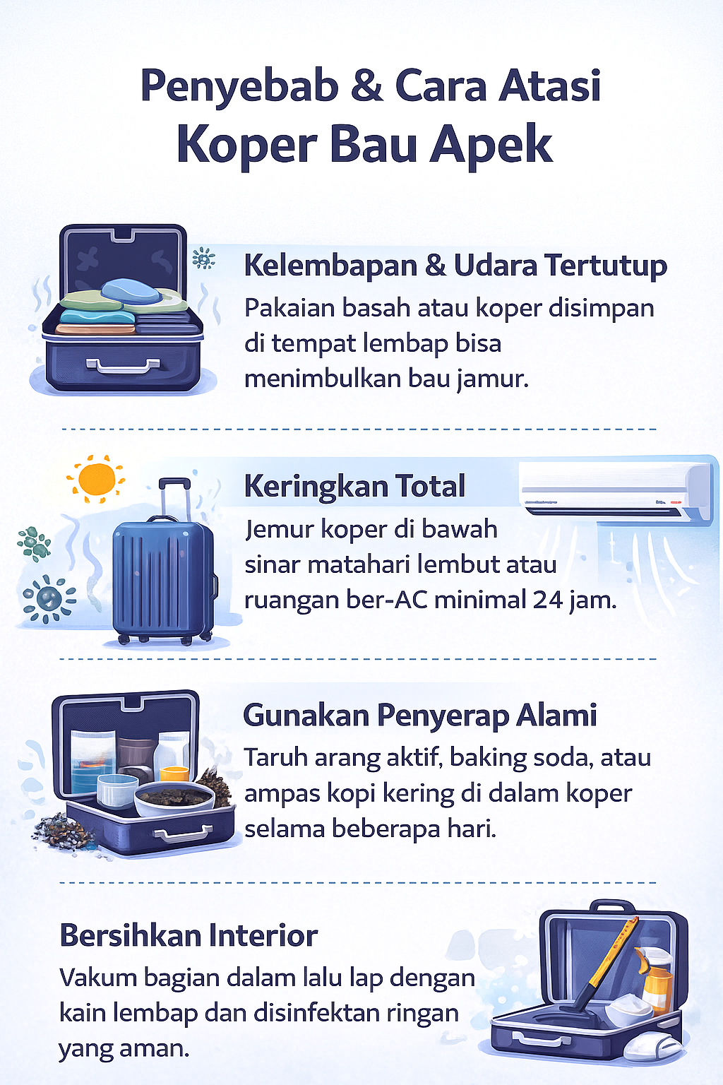 Penyebab & Cara Atasi Koper Bau Apek