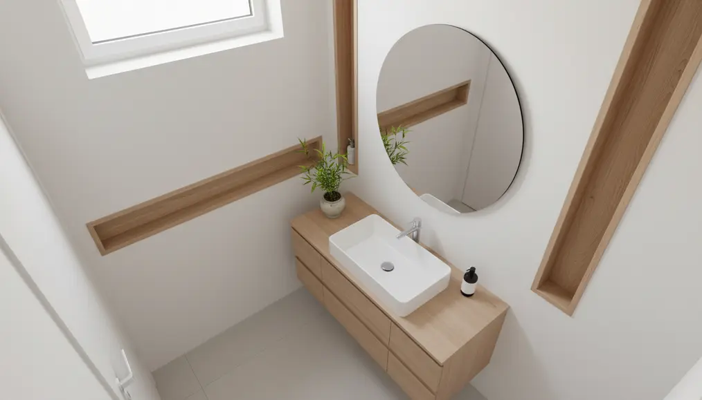 Mengaplikasikan Konsep Japandi di Kamar Mandi Kecil