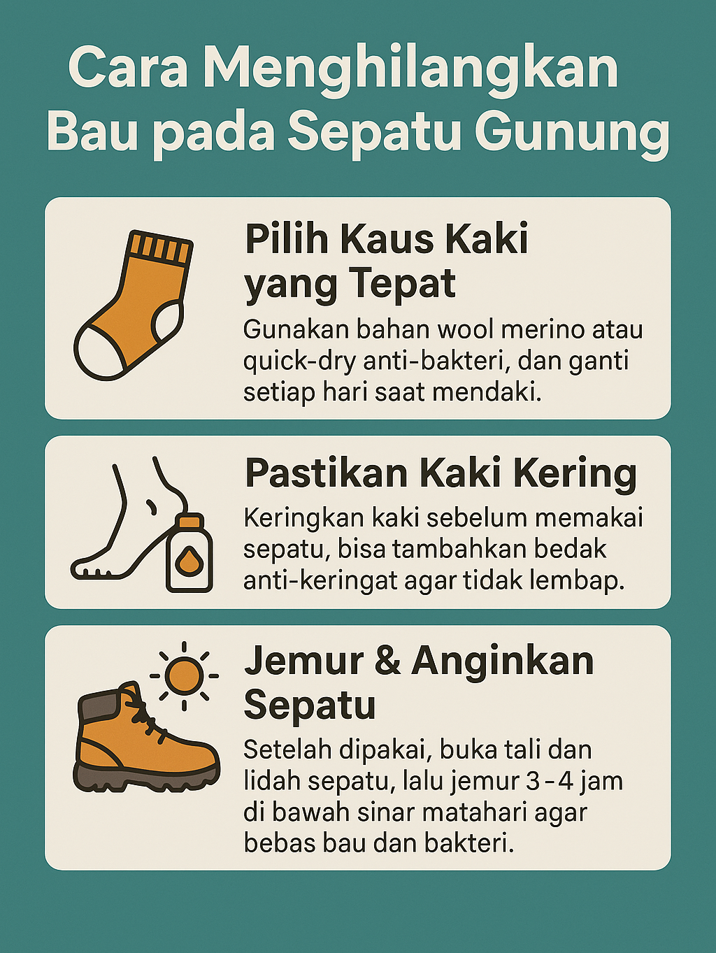 Cara Menghilangkan Bau Pada Sepatu Gunung