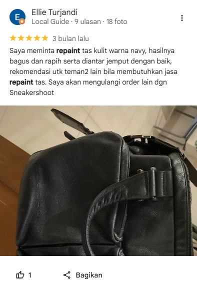 Rating Pelanggan Rapaint Tas di Sneakershoot