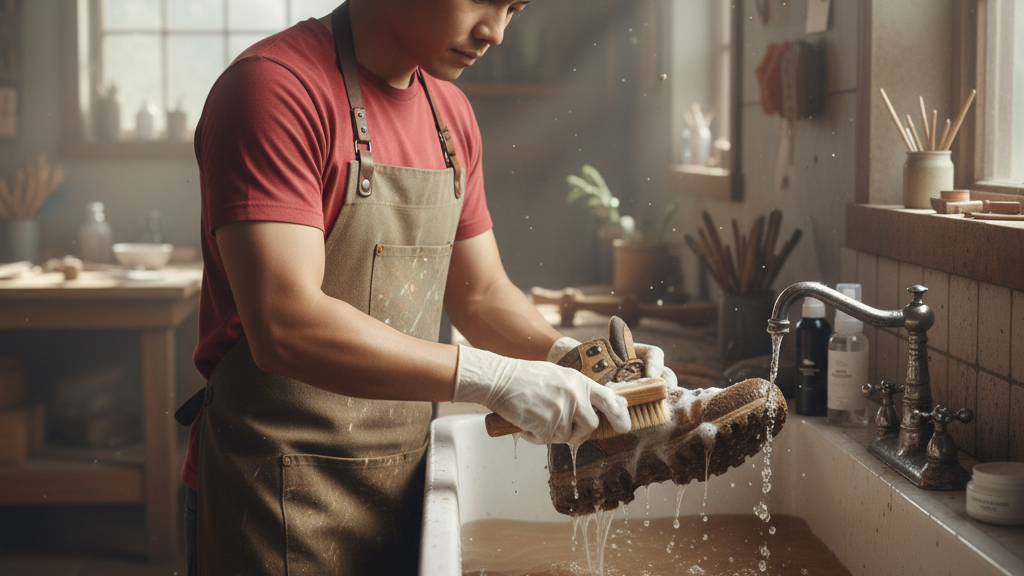 Mengatur Alur Kerja (Workflow) dan perbedaan cuci sepatu premium dan reguler