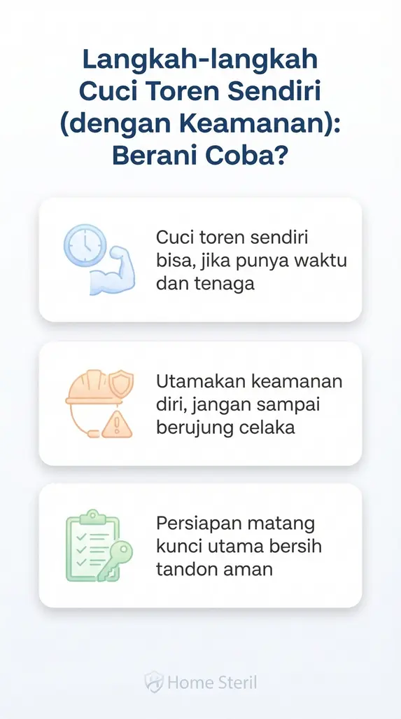Langkah-langkah Cuci Toren Sendiri (dengan Keamanan): Berani Coba?