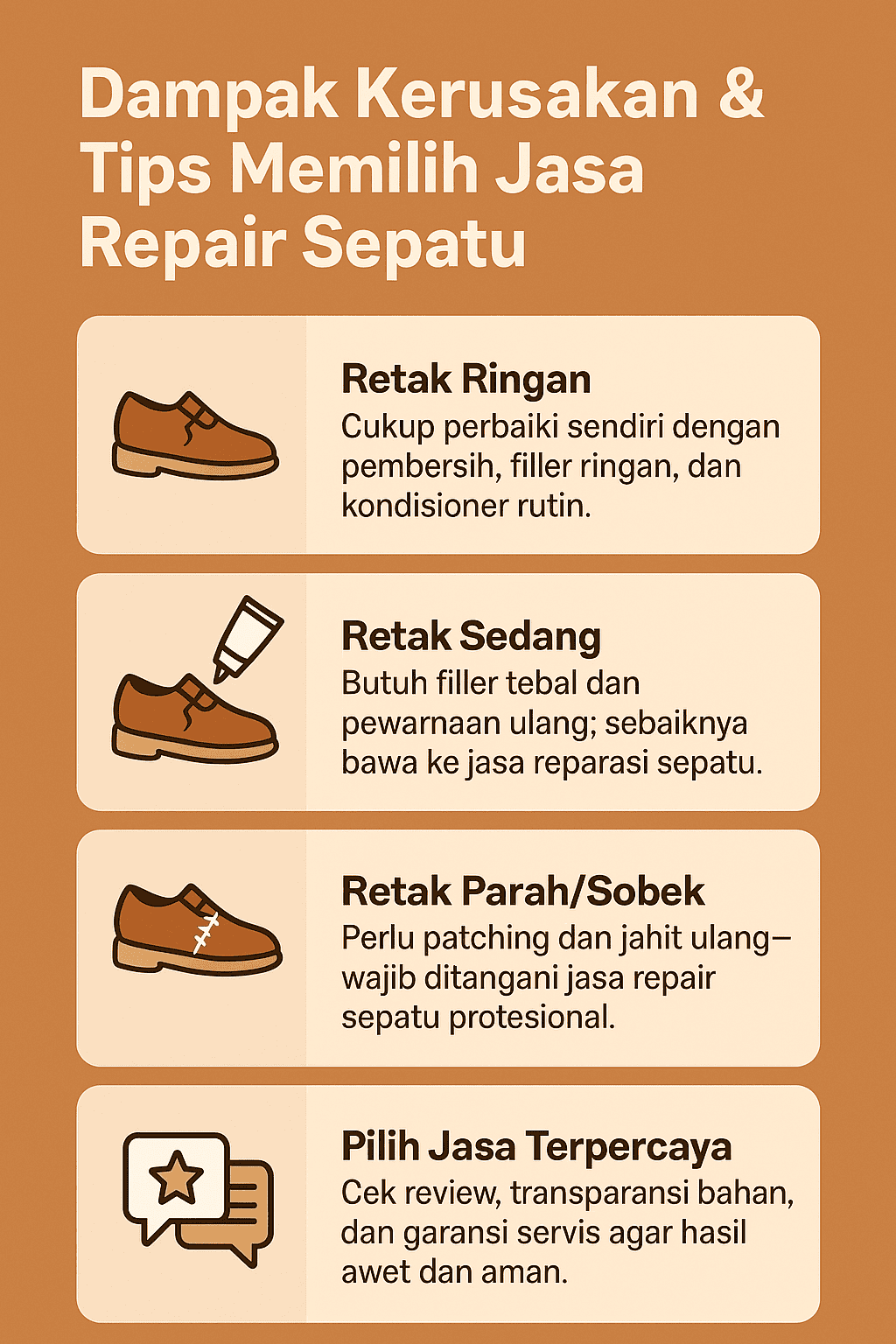 Dampak Kerusakan & Tips Memilih Jasa Repair Sepatu