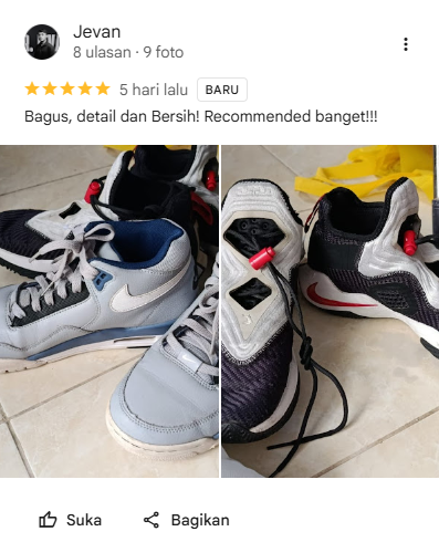 Review Pelanggan Cuci Sepatu di Sneakershoot.id