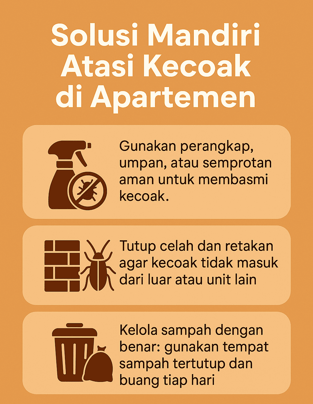 Infografik: Solusi Mandiri Atasi Kecoak di Apartemen