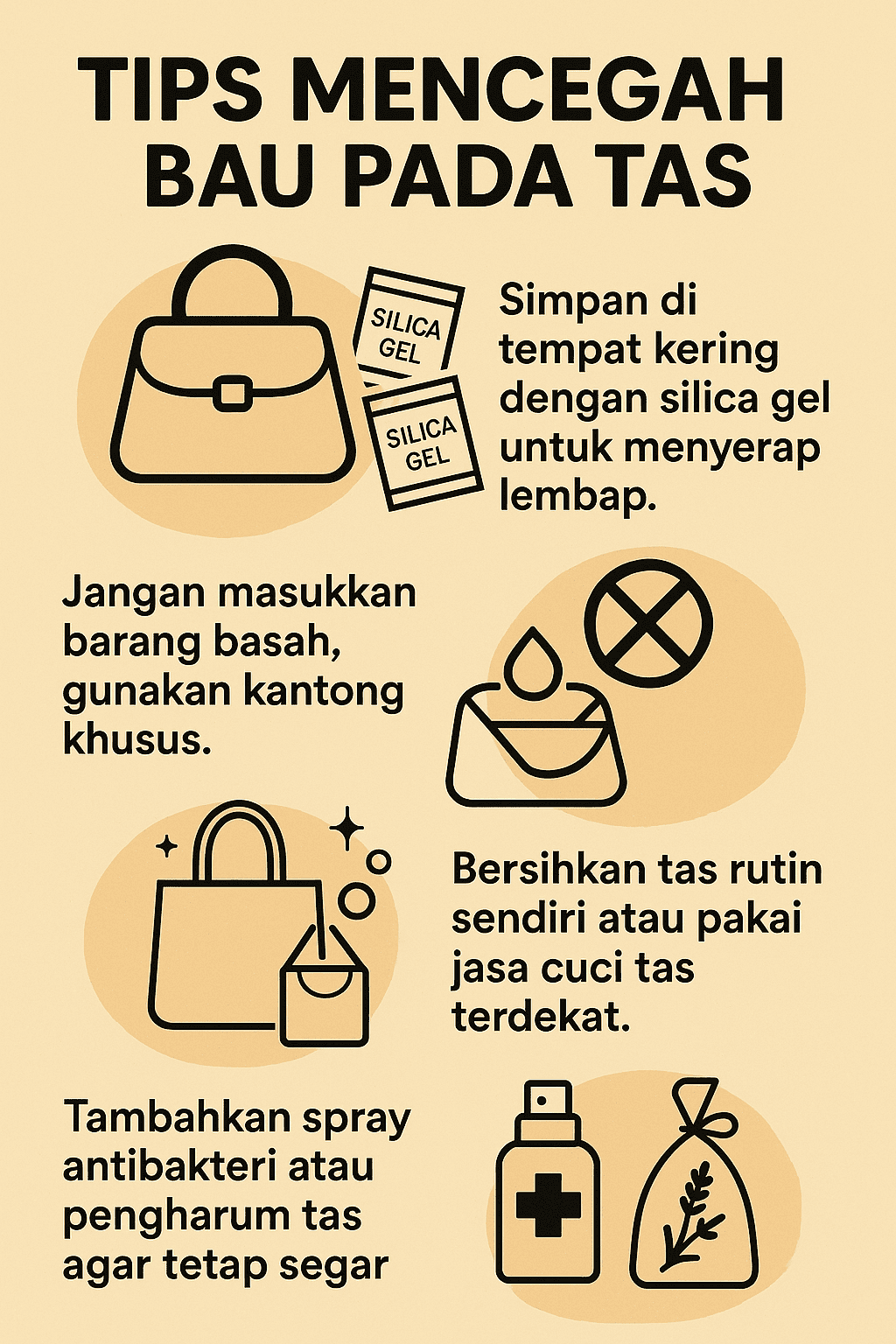 Tips Mencegah Bau pada Tas