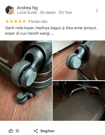 Review Pelanggan Jasa Reparasi Koper 