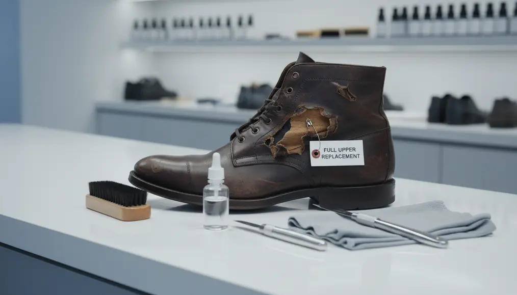 Reparasi Sepatu Kulit Asli di Kutai Barat: Spesialis Full Upper Replacement