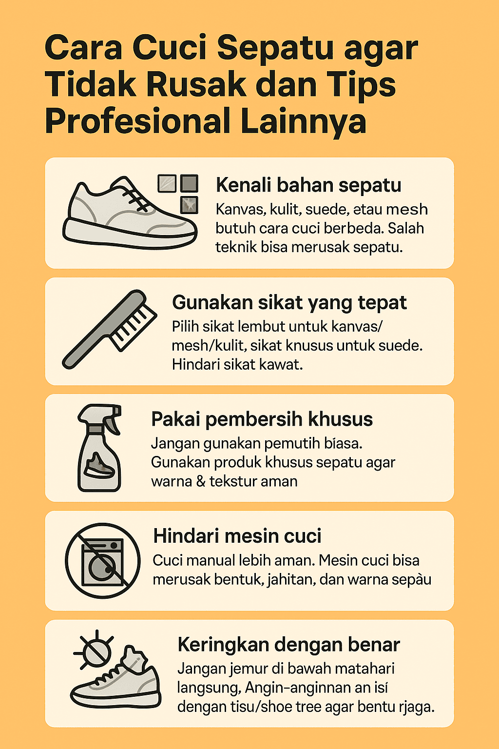 Cara Cuci Sepatu agar Tidak Rusak dan Tips Profesional Lainnya