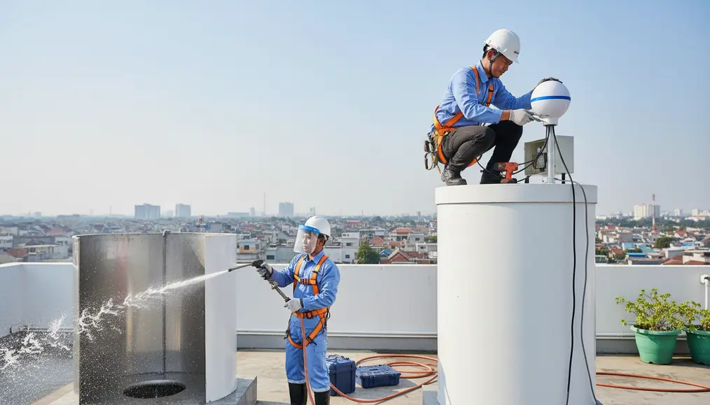 Proses Pengerjaan Jasa Pasang Radar Toren dan Kuras Air oleh Home Steril