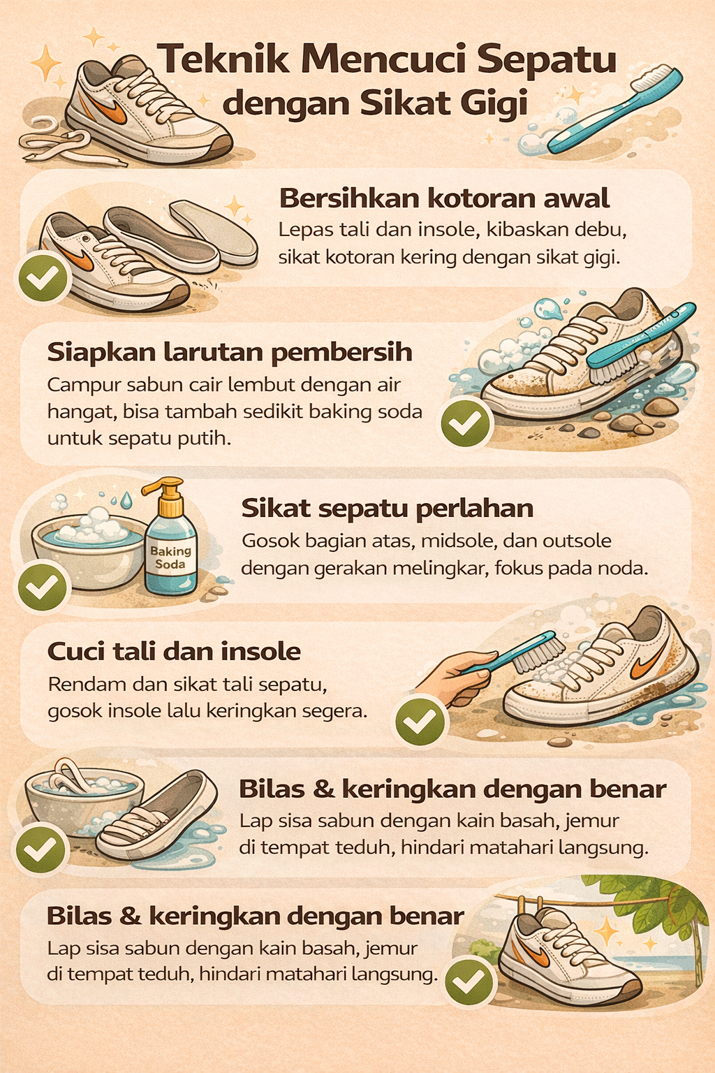 Teknik Mencuci Sepatu dengan Sikat Gigi