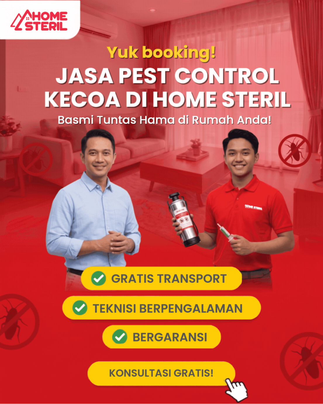 Jasa Pest Control Kecoa di Home Steril