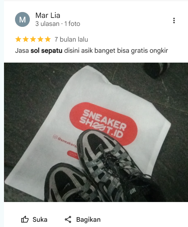 Ulasan Pelanggan Service Sepatu di Sneakershoot