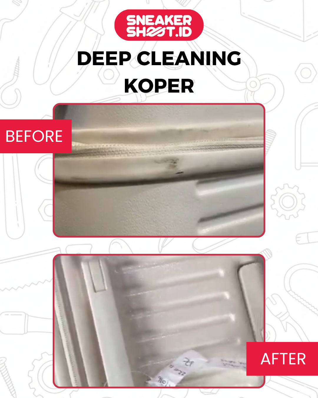 Before dan After Deep Cleaning Koper di sneakershoot.id