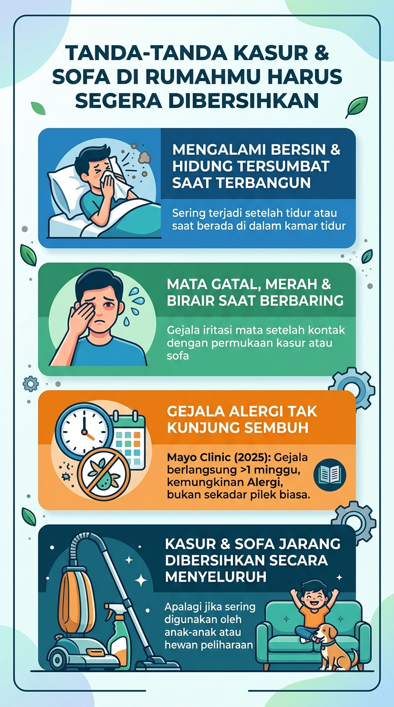 Infografik : Tanda-Tanda Kasur & SOfa Di Rumahmu Harus Segera Dibersihkan
