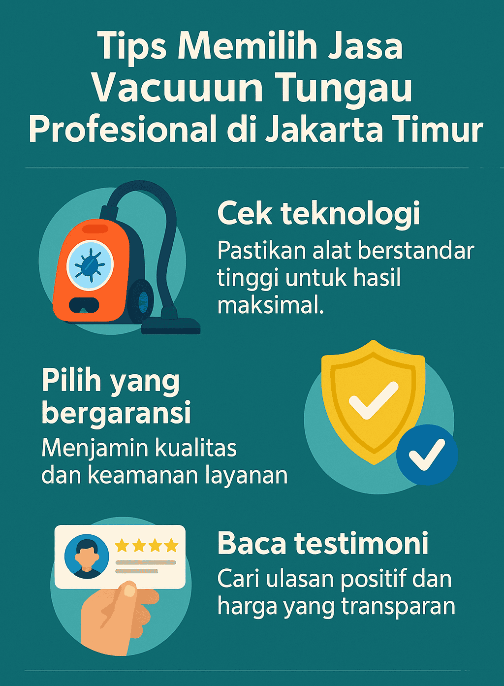 Infografik: Tips Memilih Jasa Vacuum Tungau Profesional di Jakarta Timur