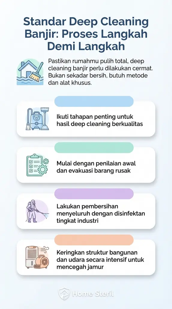Standar Deep Cleaning Banjir: Proses Langkah Demi Langkah