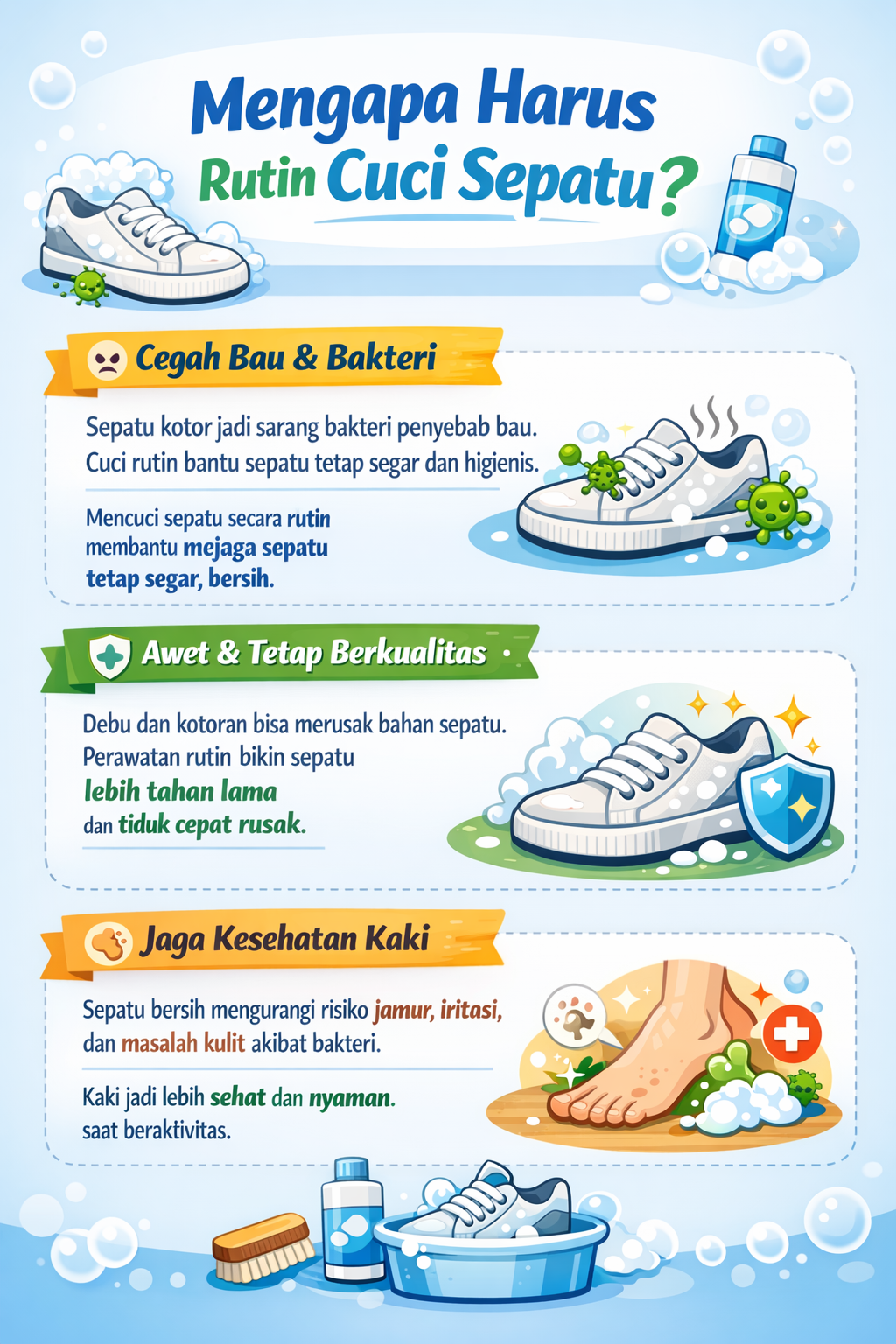 Mengapa Harus Rutin Cuci Sepatu?