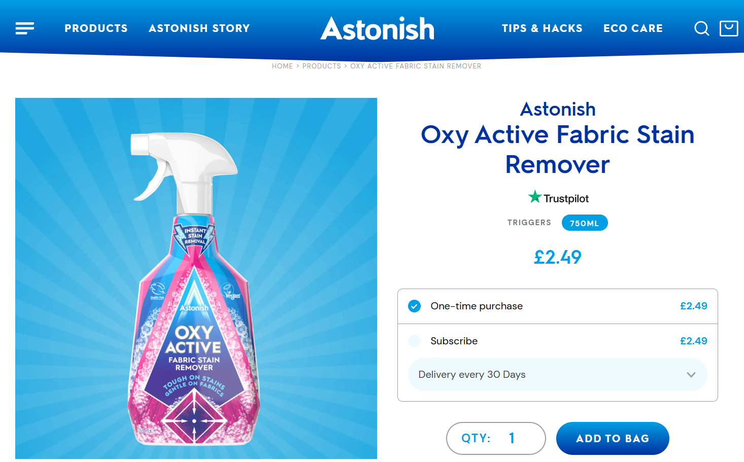 Astonish Fabric Stain Remover