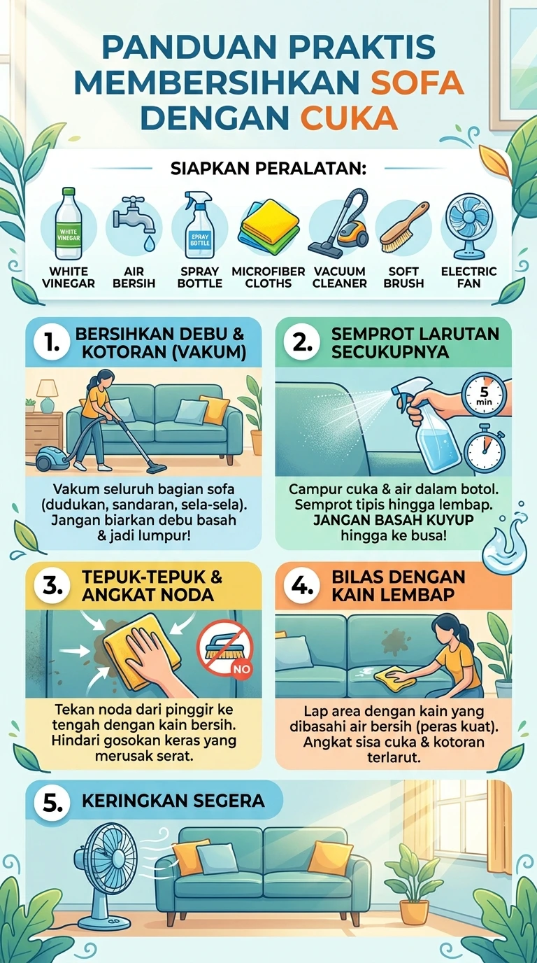 Infografik : Panduan Praktis Membersihkan Sofa Dengan Cuka