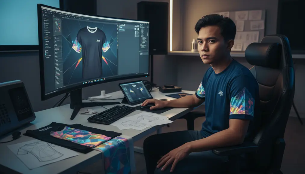Merancang Desain Kaos Custom Holografik Interaktif untuk Tim E-Sport