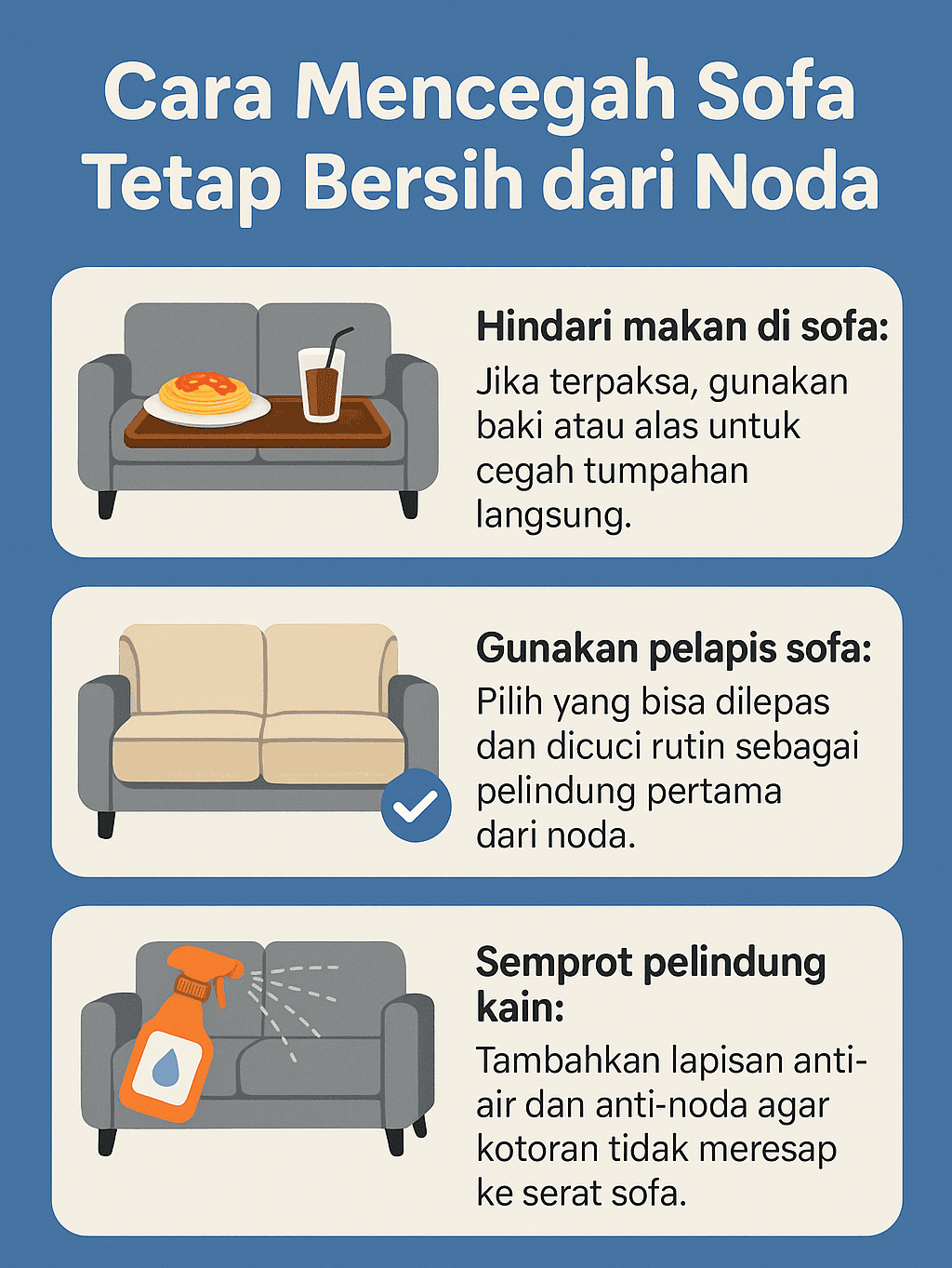 Infografik: Cara Mencegah Sofa Tetap Bersih dari Noda