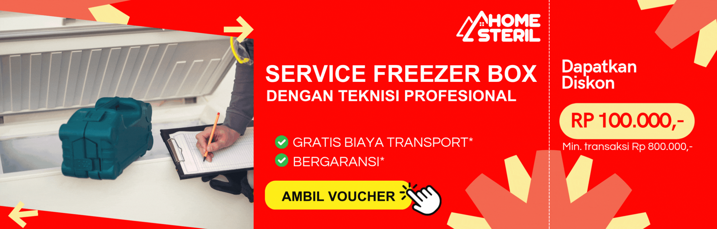 promo jasa service freezer box di home-steril.com