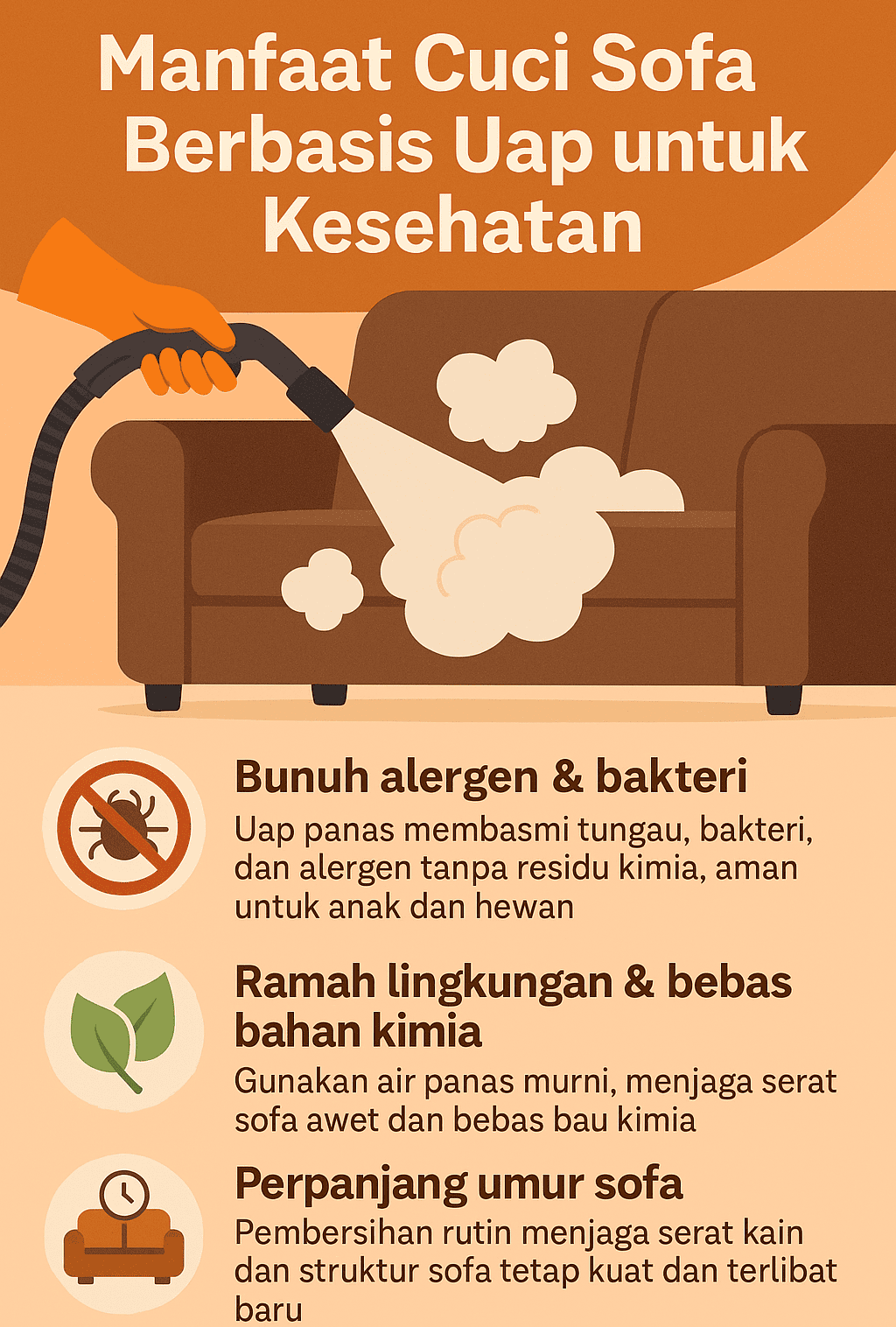 Infografik: Manfaat Cuci Sofa Berbasis Uap untuk Kesehatan