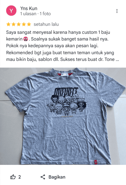Review Pelanggan Sablon Kaos di dr-tone.art