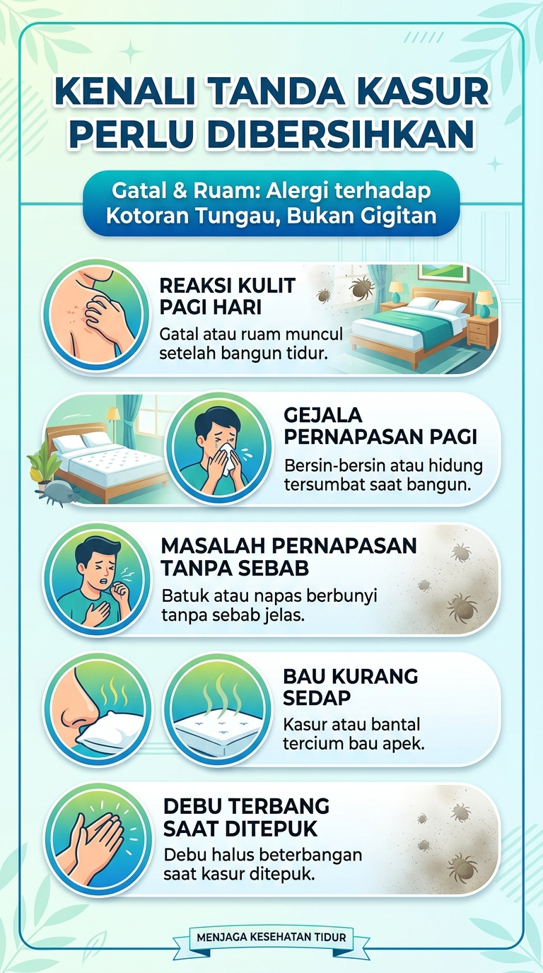 Infografik : Kenali Tanda Kasur Perlu DI Bersihkan