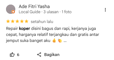 Review Pelanggan Service Koper di Sneakershoot.id