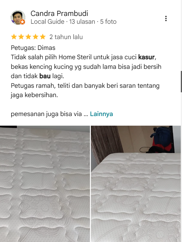 Testimoni Pelanggan Home Steril