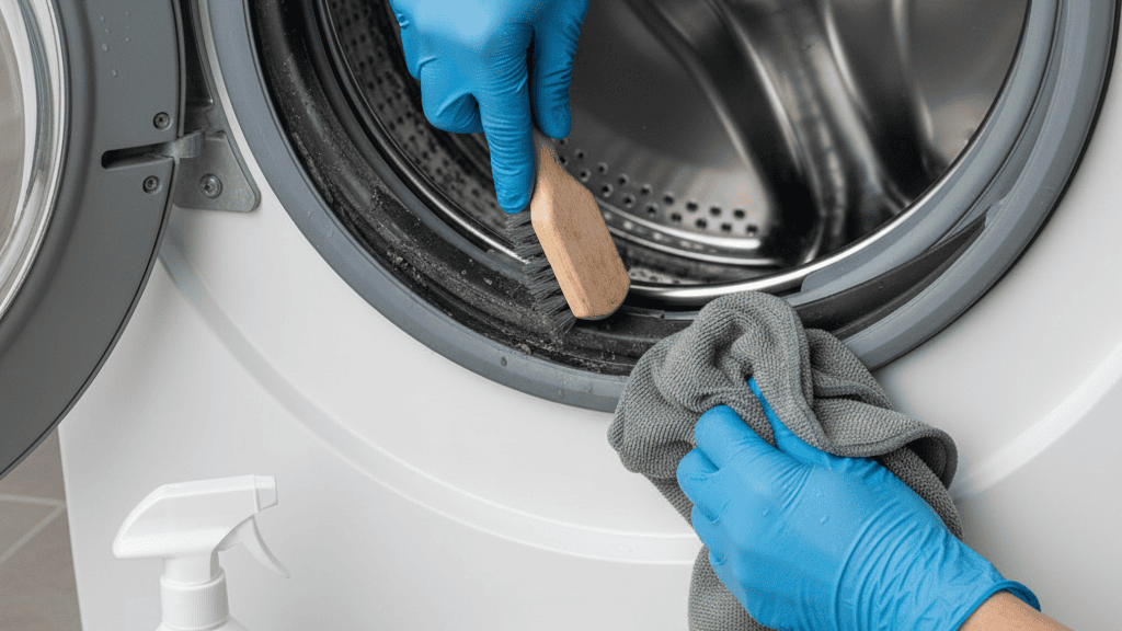 Membersihkan Dispenser Deterjen dan Karet Mesin Cuci