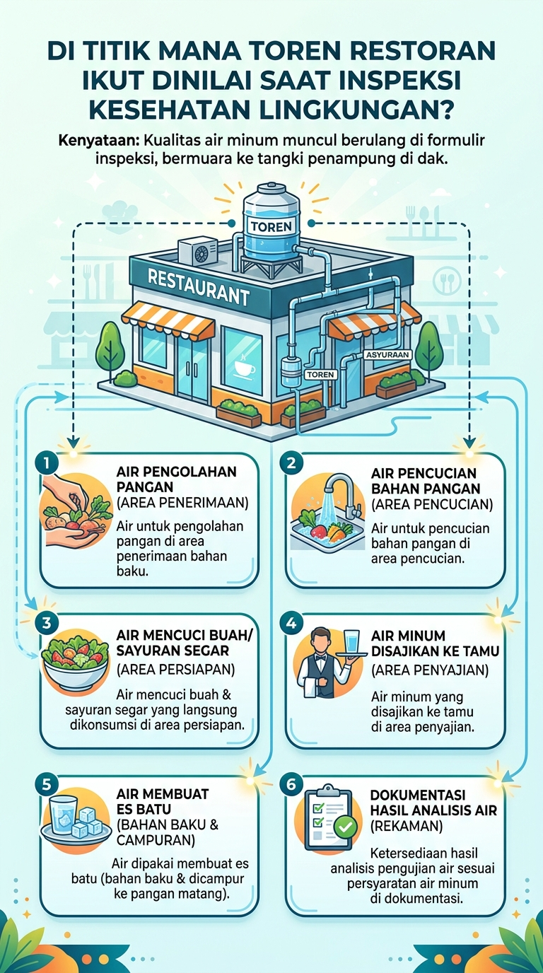 Infogrfaik : Di Titik Mana Toren Restoran Ikut Dinilai Saat Inspeksi Kesehatan Lingkungan?