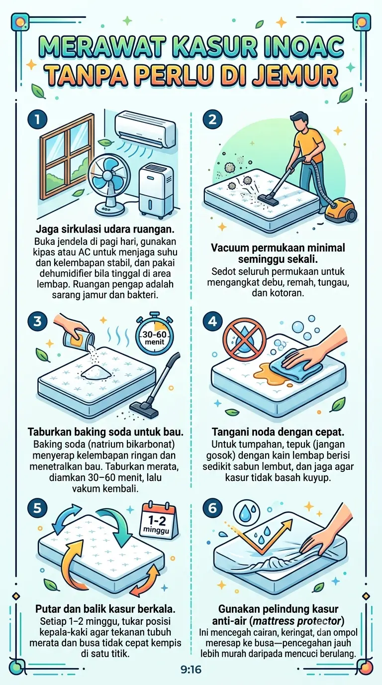 Infografik :Merawat Kasur Inoac Tanpa Perlu di Jemur