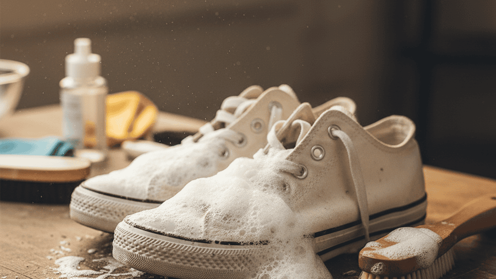 Menghilangkan Noda Membandel pada Sepatu Putih