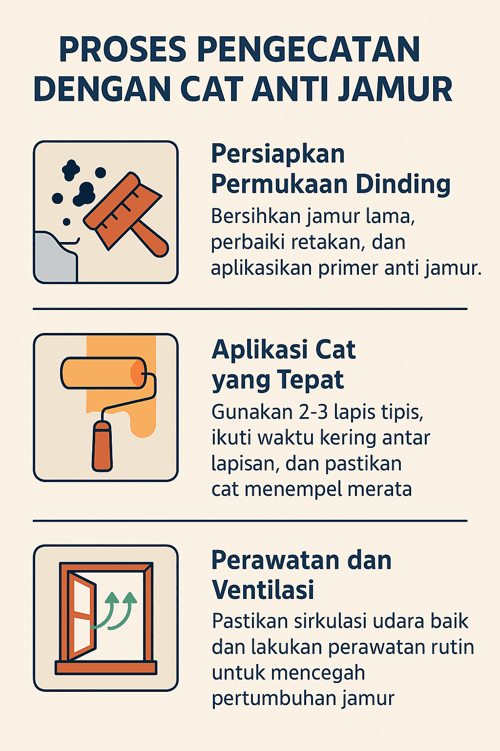 Infografik:Proses Pengecatan dengan Cat Anti Jamur