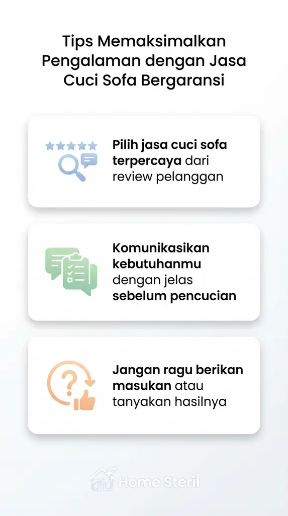 Tips Memaksimalkan Pengalaman dengan Jasa Cuci Sofa Bergaransi