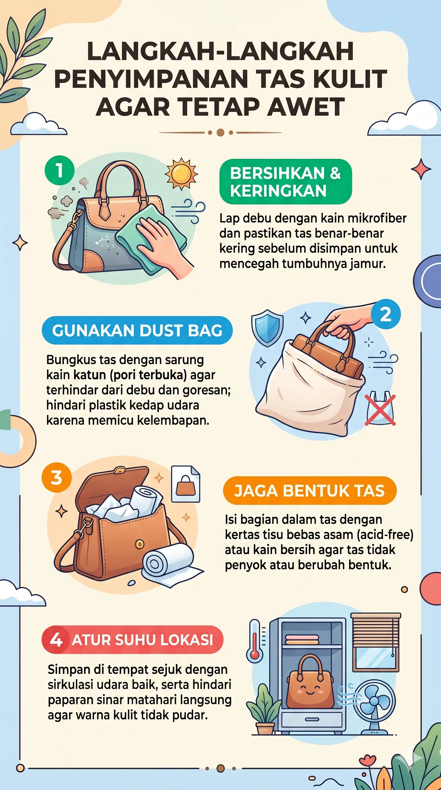 Langkah-Langkah Penyimpanan Tas Kulit agar Tetap Awet