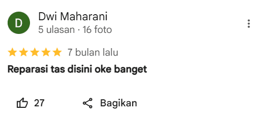 Rating Terkait Jasa Reparasi Tas