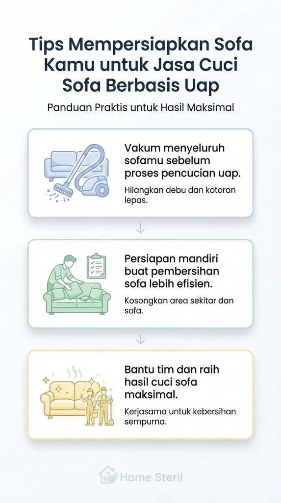 Tips Mempersiapkan Sofa Kamu untuk Jasa Cuci Sofa Berbasis Uap
