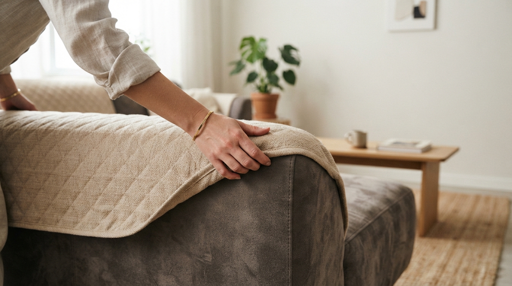 3. Menggunakan Pelindung Sofa