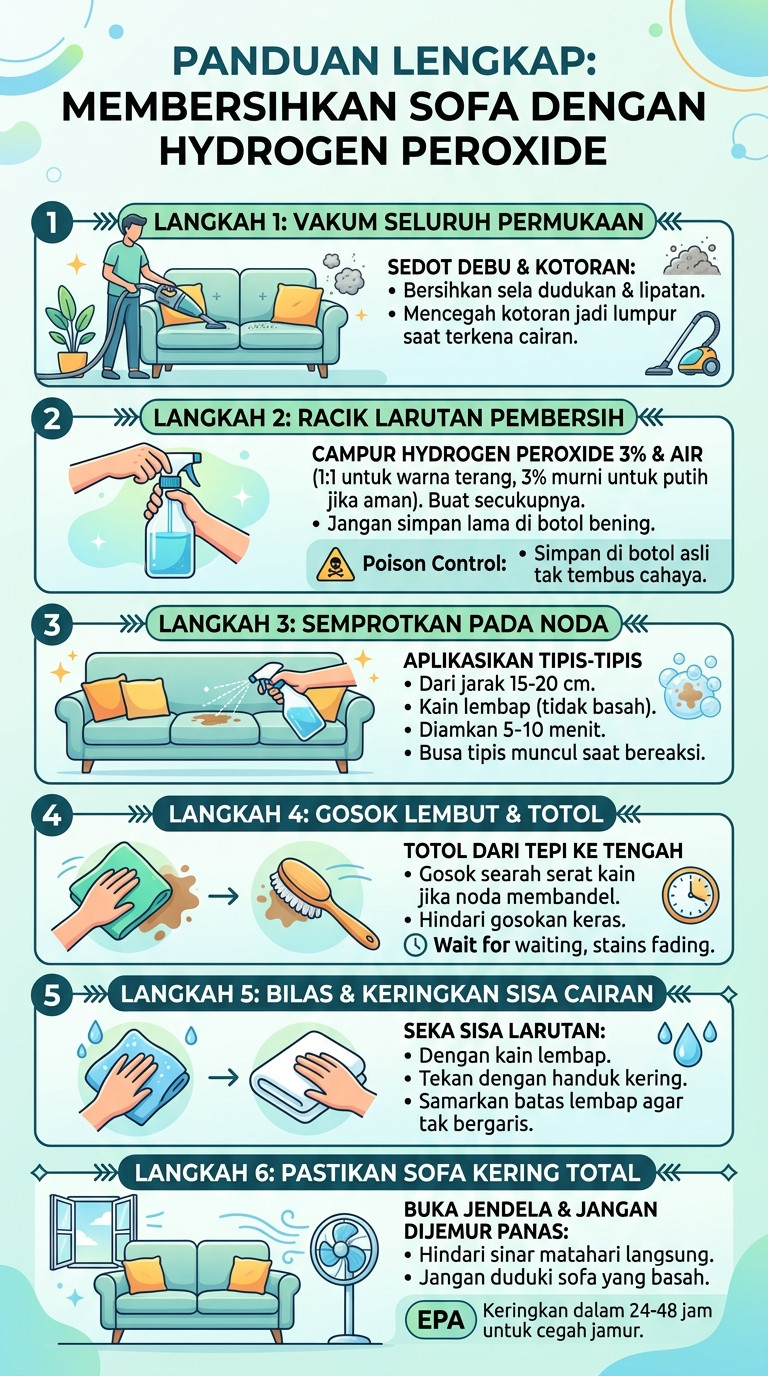 Infografik : Panduan Lengkap : Membersihkan Sofa Dengan Hydrogen Peroxide