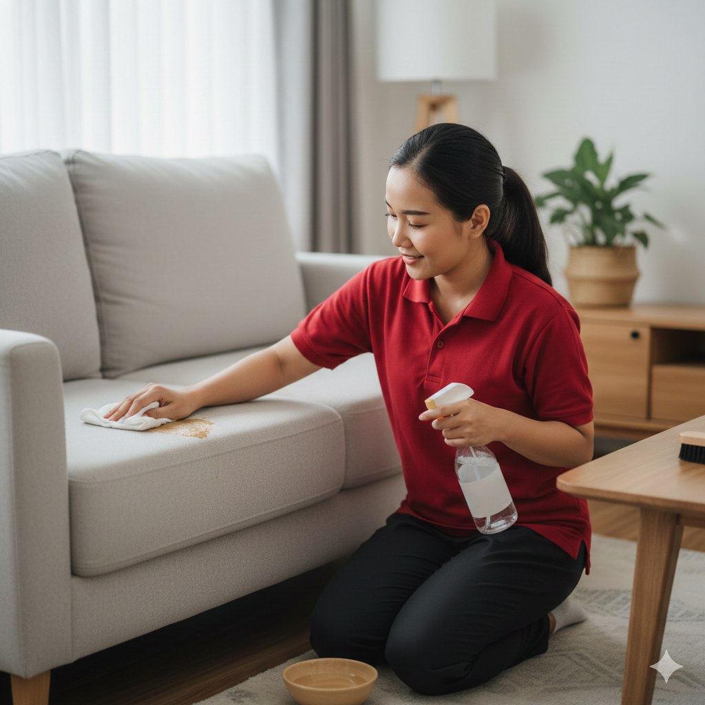 Langkah-Langkah Cara Menghilangkan Noda Gula di Sofa