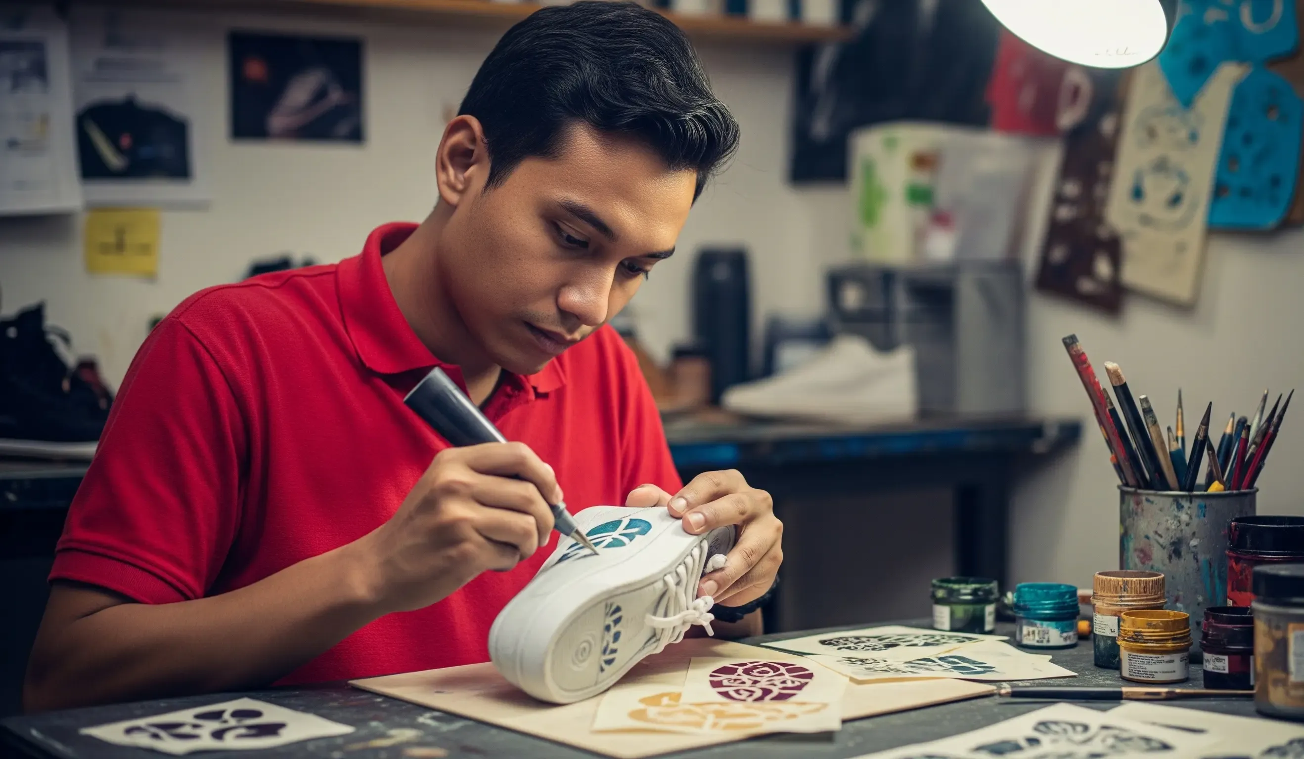 Pelajari Teknik Repaint Sepatu, Stensil Sepatu, dan Desain Sepatu Kustom