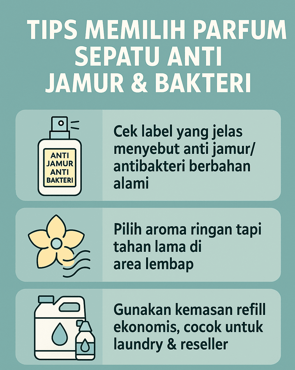 Infografik: Tips memilih parfum sepatu anti jamur dan bakteri